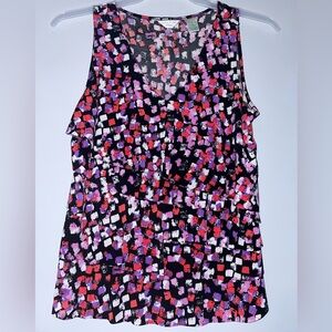 🎀Laure Ashley Petites Colorful Abstract Women's Sleeveless Top
